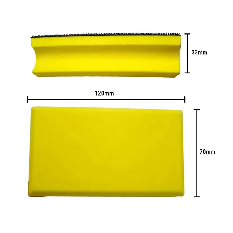 Manueller Schleifblock, Pu-Schleifpad, 71 x 120 mm, Polierpad, hintere Hakenschlaufe, Schleifblock zum Schleifen von Holz