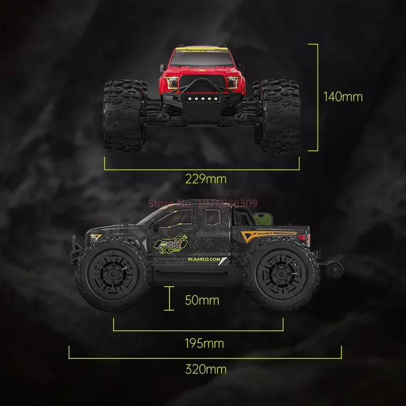 Rarello Gladiator ROG14 Rc Car 1/14 Silnik bezszczotkowy 100km/H Szybki z diodą LED 4X4 Zdalnie sterowany pojazd terenowy RTR Rc Car