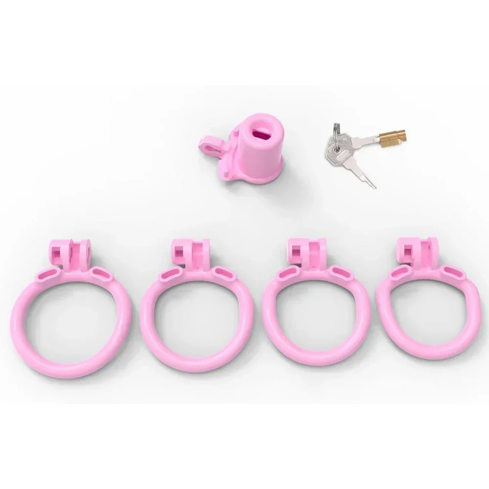 Sissy Inverted Chastity Cage 정조대Negative Cock Cage Chastity Belt Resin Cylinder with 4 Size Penis Rings Adults Sex Toys For Gay