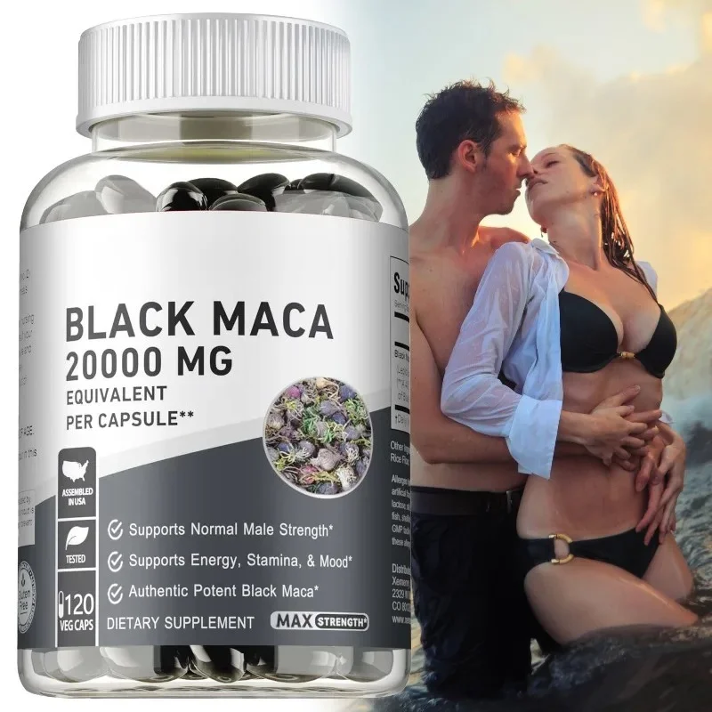 Black Maca Capsules - Supports Brain Function, Promotes Muscle Growth & Recovery,Super Absorption, Improve Vitality