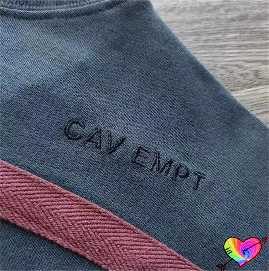 Color Block CAVEMPT Tee Men Womrn Embroidery CAV EMPT Logo Long Sleeve T-shirt Vintage Crewneck Japan Style C.E Tops