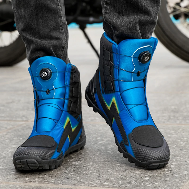 

Motorcycle protective boots casual men four season high top breathable anti slip fashion wear-resistant comfortable riding shoes