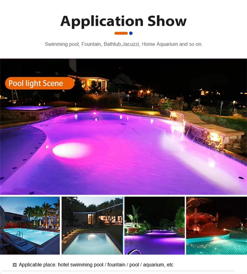 Imagem -06 - Rgb Led Pool Light com Bluetooth Controle de Aplicativos Fonte Subaquática Lâmpada de Paisagem Spotlight Exterior Interior Dc12v 12w