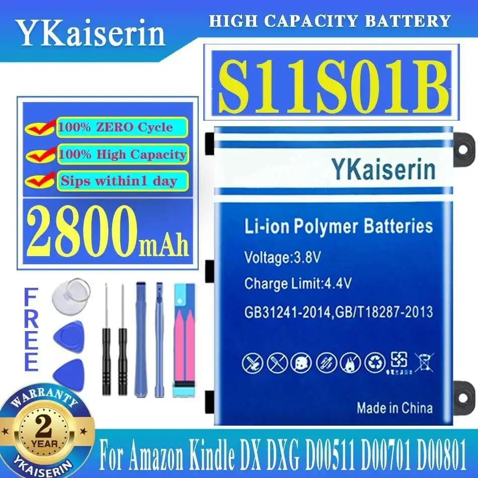 

Long-Lasting Performance 2800Mah Tablet Battery For Amazon Kindle 2 & DX Dxg D00511 D00701 D00801 S11S01A S11S01B