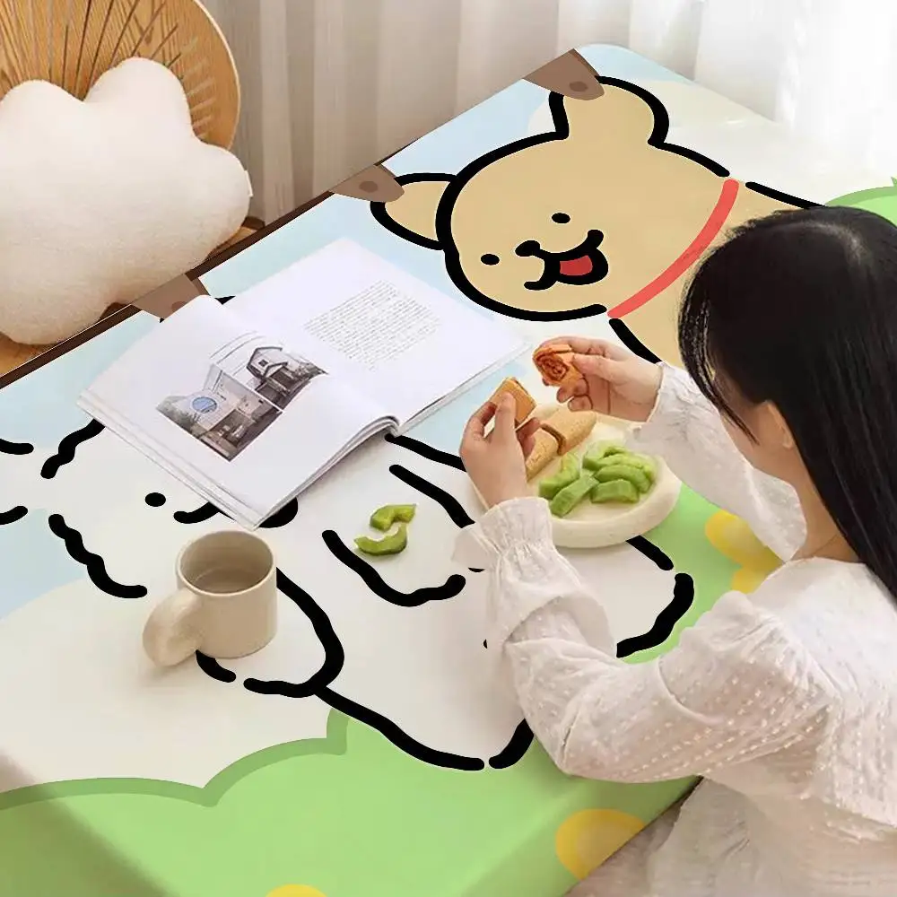 Malteser Linie Hund Anime Rechteck Tischdecken Bedruckte Tischdecke Für Bauernhaus Urlaub Hochzeit Party Esstisch Dekor