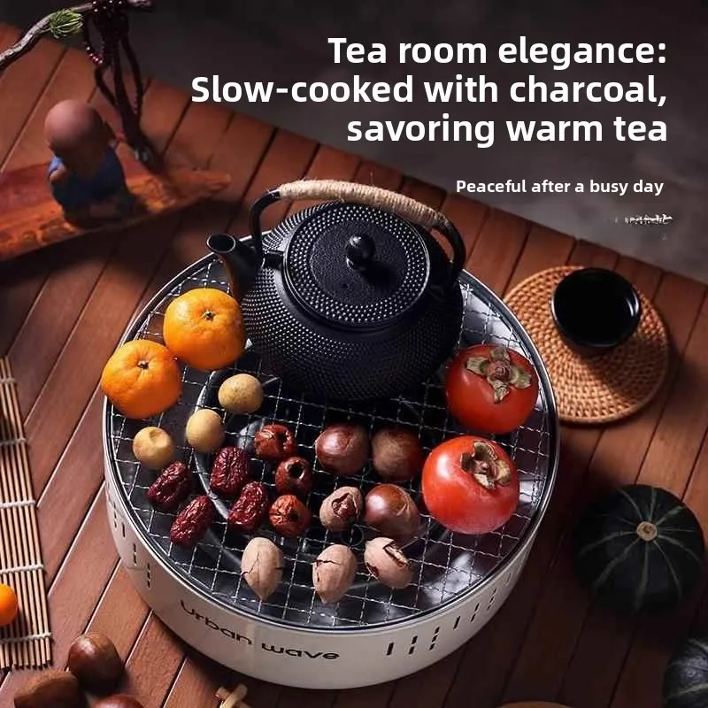 

Portable Outdoor Barbecue Stove Carbon Charcoal Heating Pit Tea Cooking Fire Pit Large Size over 5 People Heavy Du 2.kg