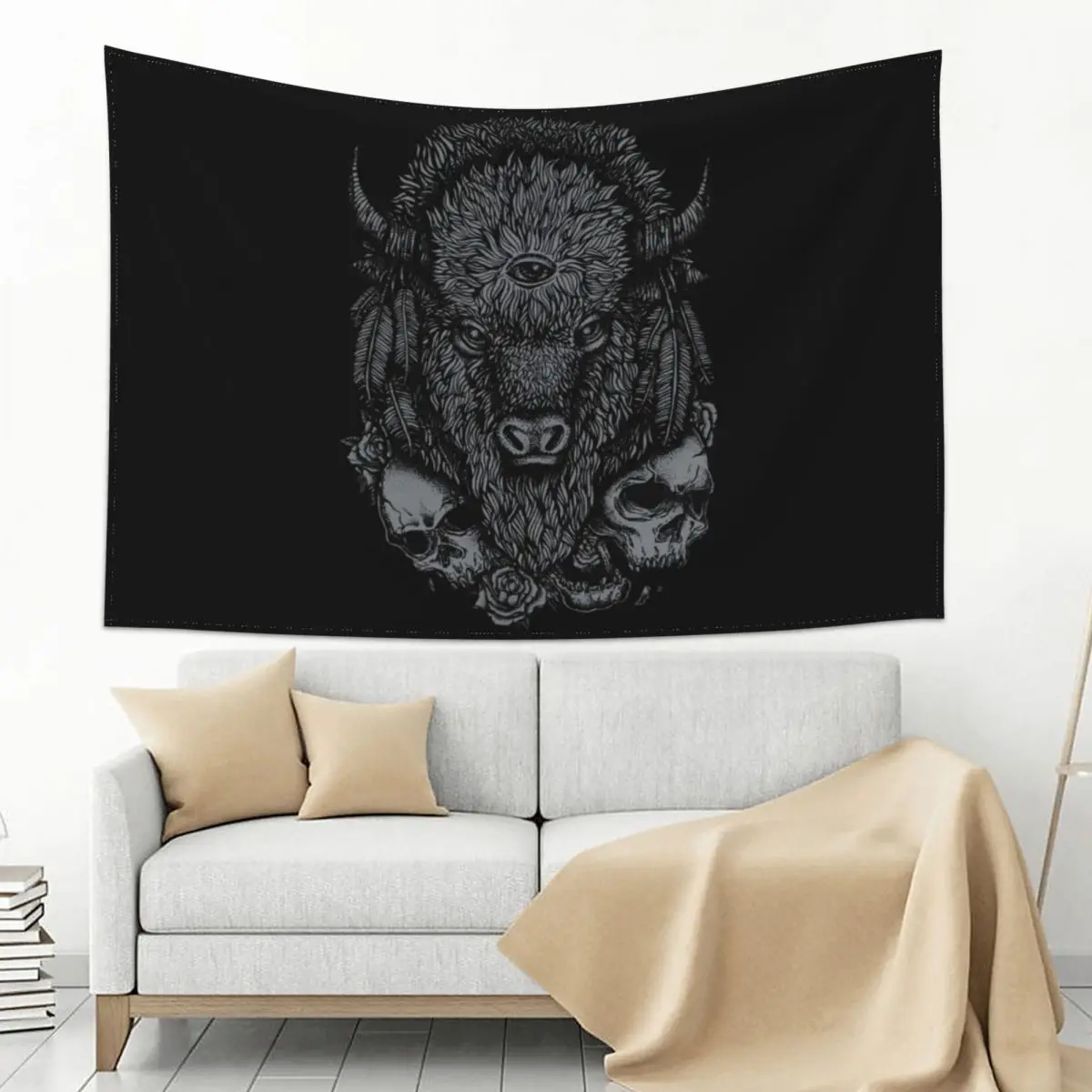 

Dark Bison Tapestry Home Decorations Aesthetic Decoration For Rooms Tapete For The Wall Tapestry