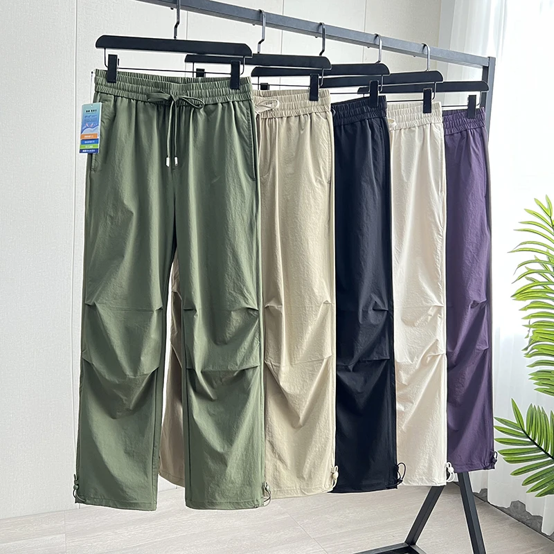 

Мужские повседневные брюки-карго, дышащие, водонепроницаемые, с 3D плиссировкой, весенне-летние длинные брюки, рабочая одежда для пар