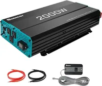 # l For Renogy 2000W Pure Sine Wave Inverter 12V DC to 120V AC Converter with Built-in 5V/2.1A USB / Hardwire Port, Remote