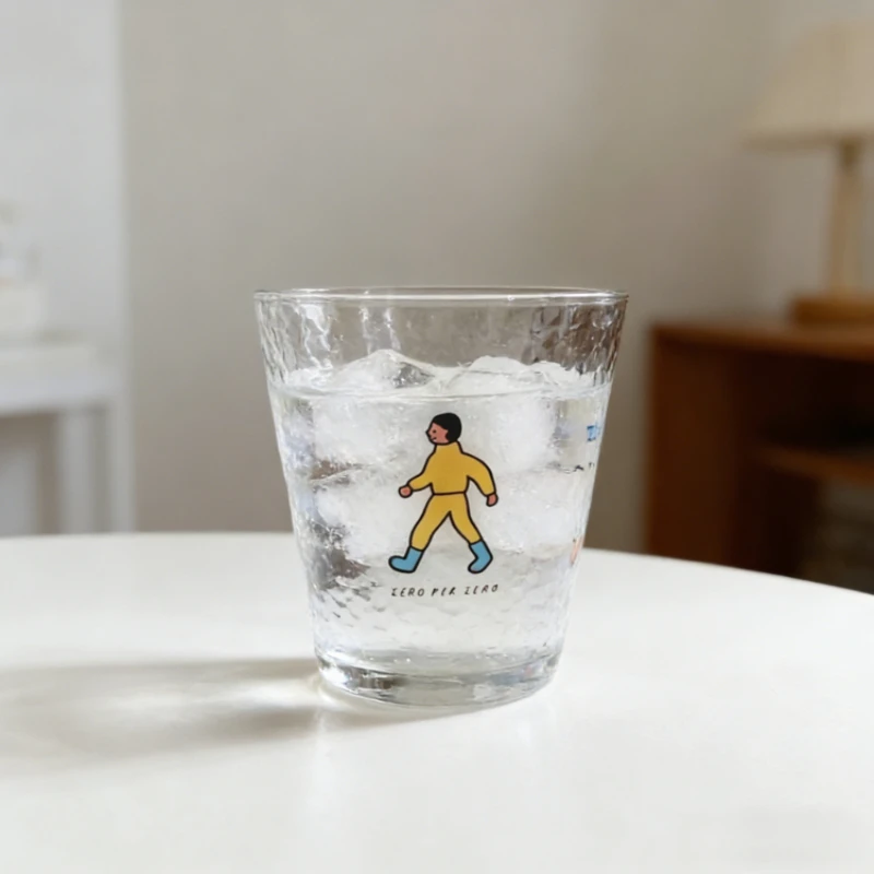 Korean Cartoon Character Glass Cup Couple Set Cute Toothbrush Mouthwash Cup Creative Coffee Beer Mug High Beauty Drinking Glass