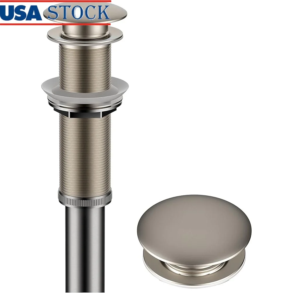 

Выдвижной сливной узел Раковины для ванной комнаты без перелива Простая установка Герметичная конструкция Универсальная посадка Сатинированная никелевая отделка