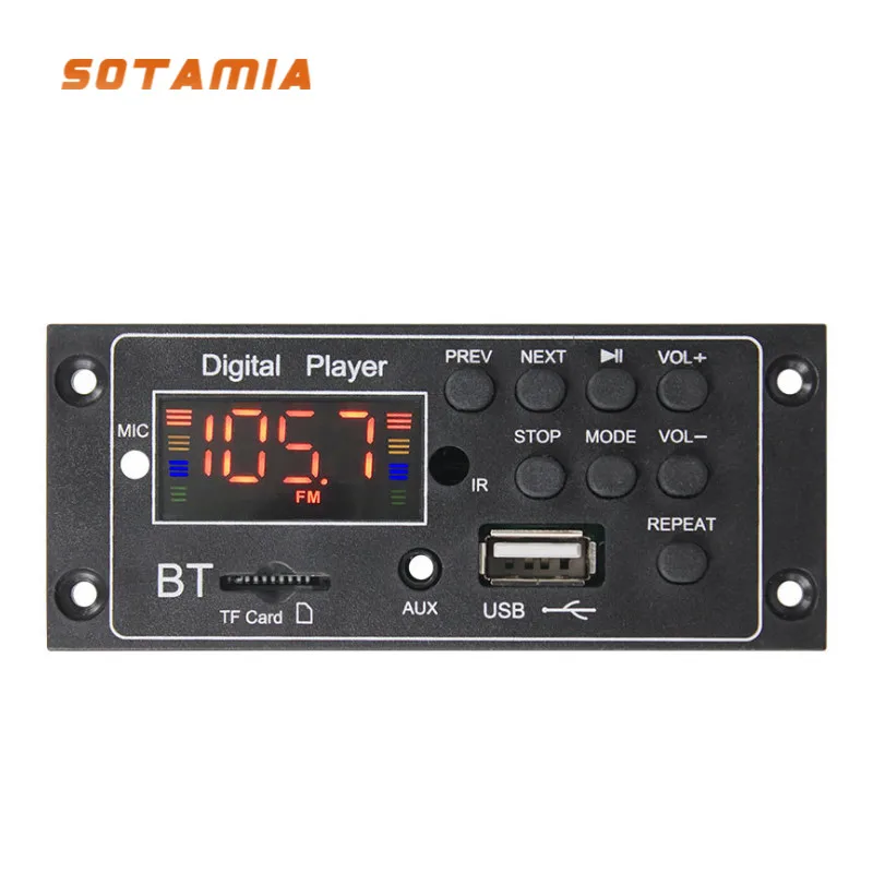 SOTAMIA Bluetooth 5.0 Decoder LCD Display MP3 Decoder Music Player WMA WAV APE FLAC Support USB TF AUX DIY Home Audio Amp 10Pc