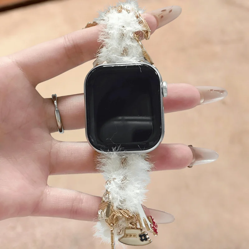 

High-end minimalist watch strap compatible with iWatch bands (38mm, 40mm, 41mm, 42mm, 44mm, 45mm, 49mm) - a stylish handmade acc