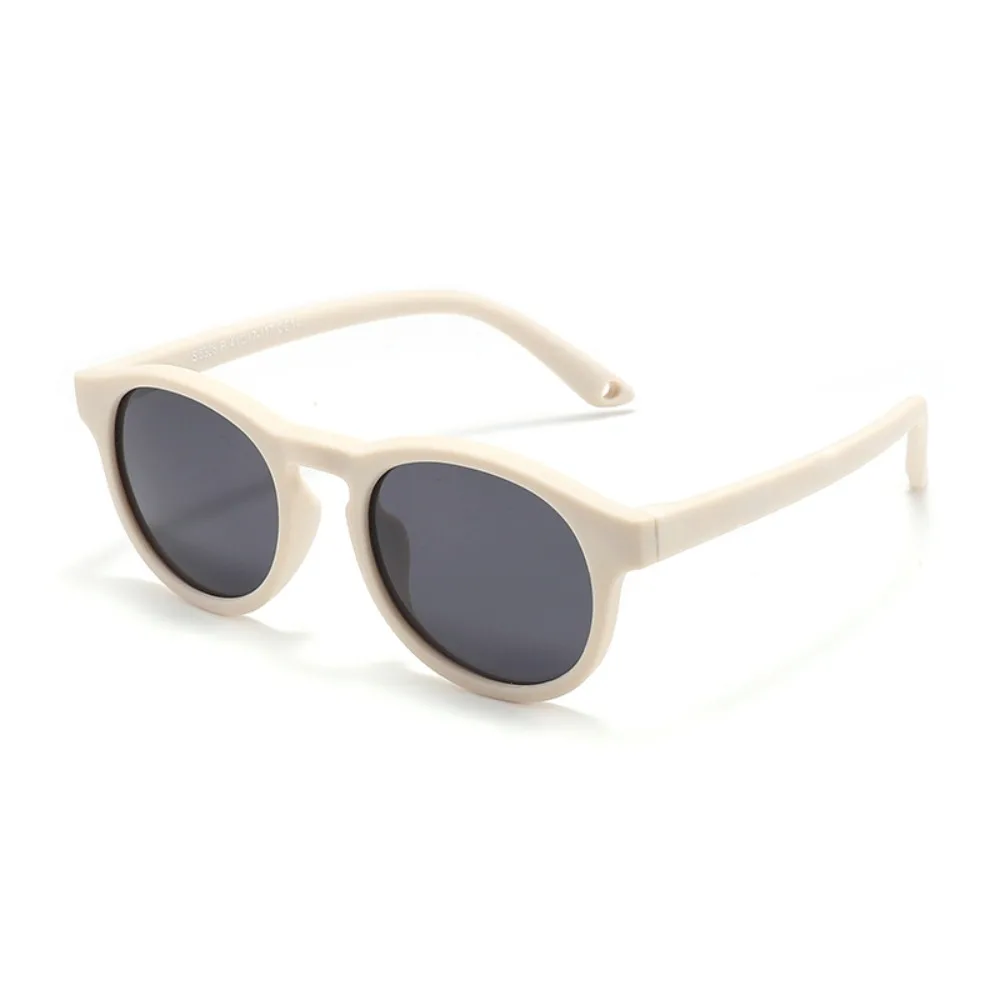 Round Frame Kid's Sunglasses Flexible Silicone with Adjustable Strap Sunglasses Unbreakable Safety Goggles Children Eyewear