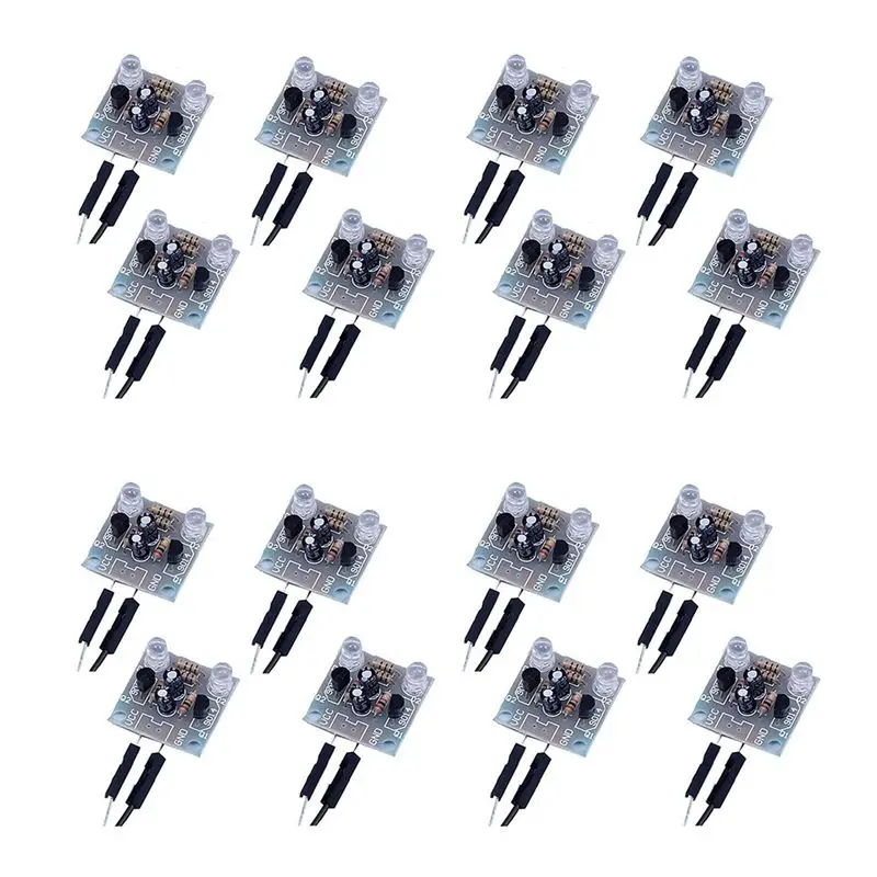 N35R-16-Piece Set 5Mm LED Flash DIY Kit Electronic Starter Kit PCB Circuit Welding Skills Learning Training Kit