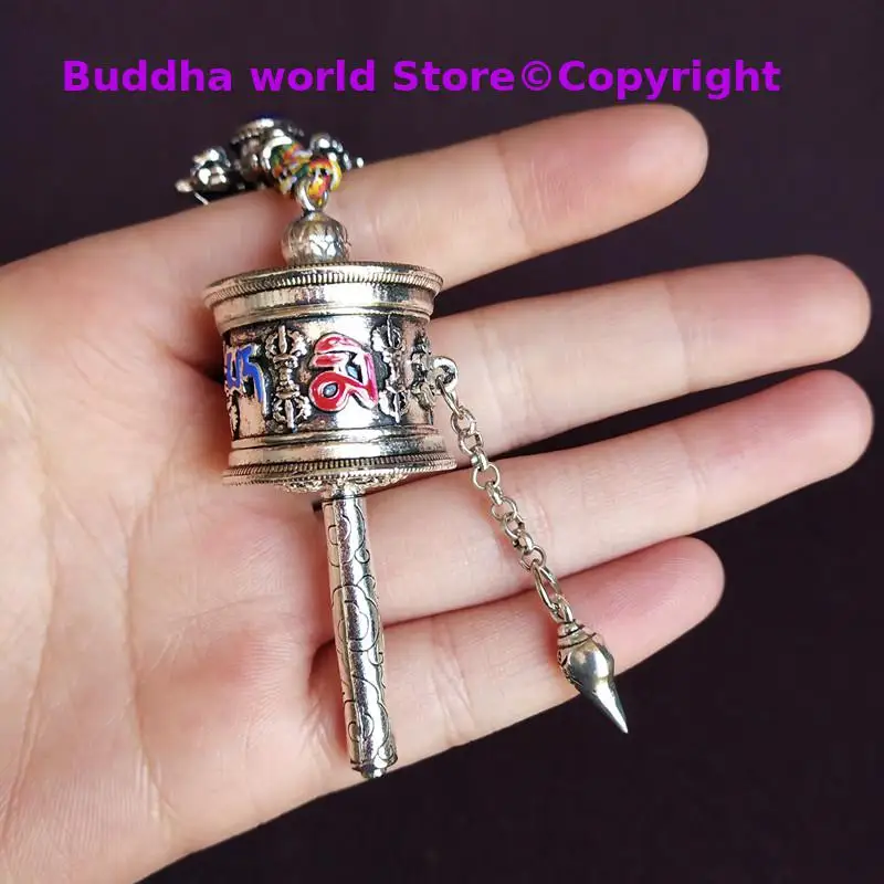 2026  Amulet Pendant Pocket CAR WALL bless Safe health Good luck Six word Mantra prayer wheel Buddha protective talisman