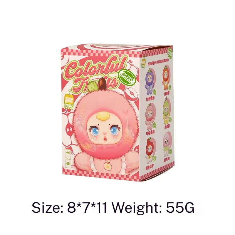

Очаровательная фруктовая плюшевая слепая коробка с виниловым лицом - креативное милое украшение для рабочего стола, коллекционная кукла
