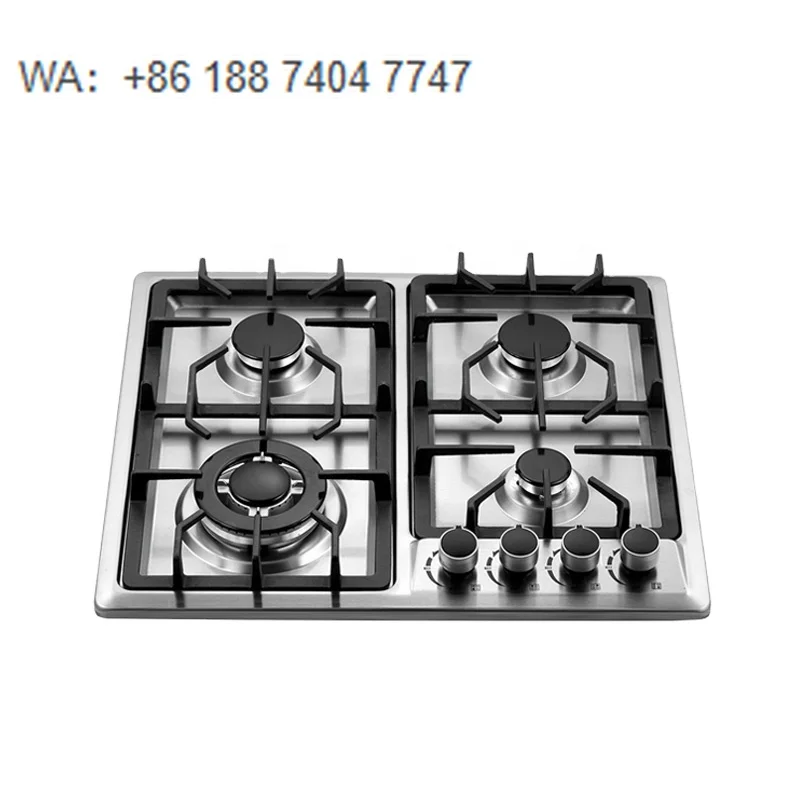 Direct Factory Prices Integrated Gas Cooktop 4 Burners 201 Stainless Steel Flame Failure Device LPG Commercial