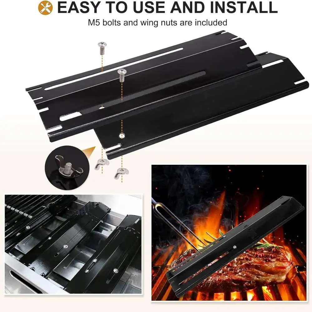 Universal BBQ Grill Parts Stainless Steel Heat Shield Replacement Adjustable Burner Cover For Outdoor Cooking Maintenance Kit