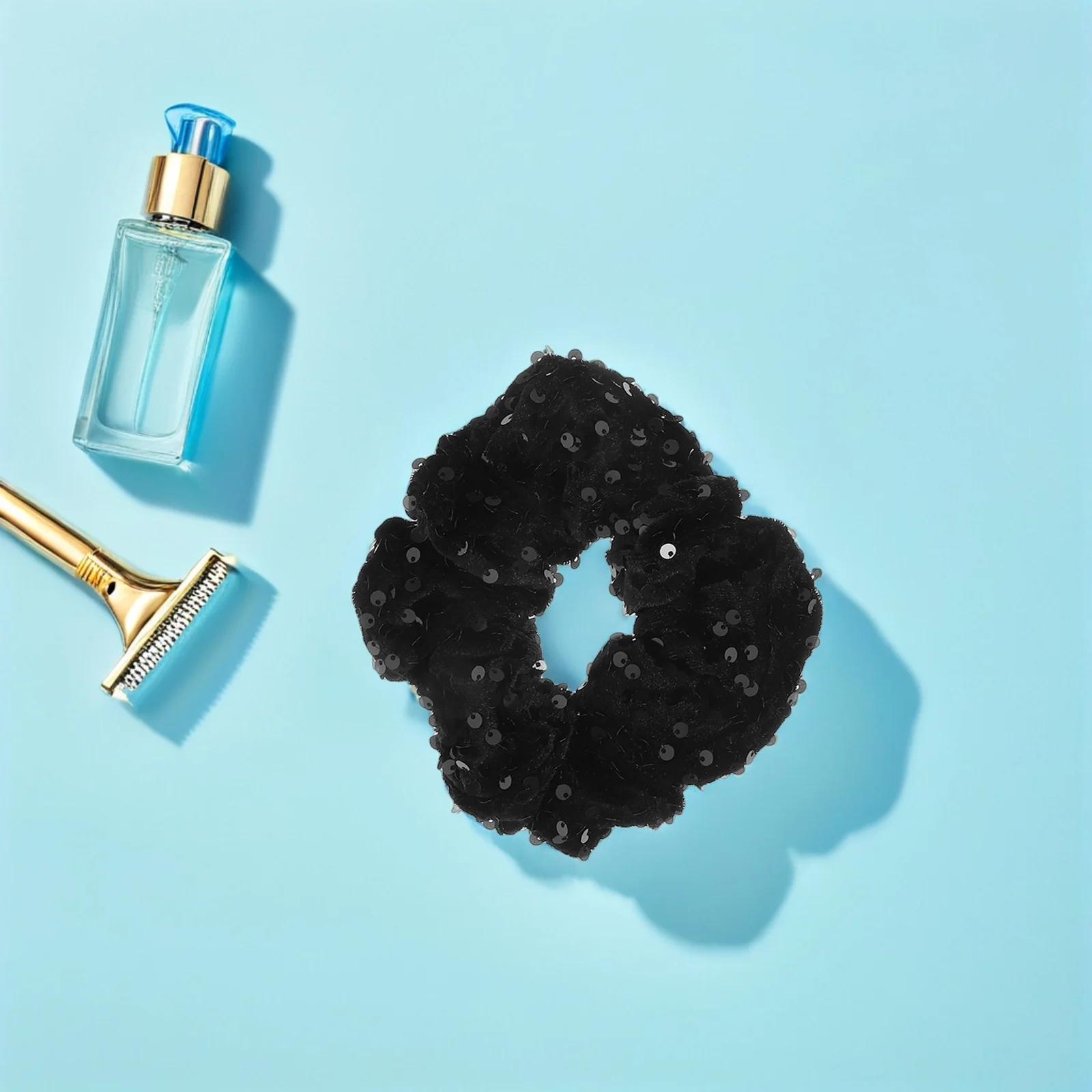 

3Pcs Sparkly Sequin Hair Scrunchies Luxurious Shiny Elastic Ponytail Holders for Women Party Holiday Festival Hair