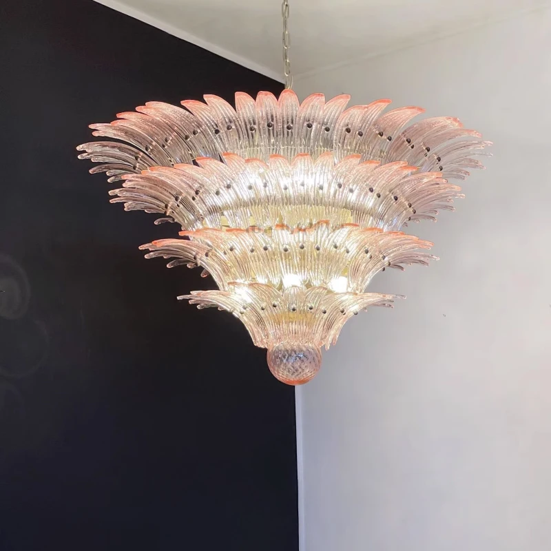

French Vintage Glass Living Room Chandelier Monolara Designerbedroom Mid-century Style Duplex-style Dining Roomlarge Villa Light