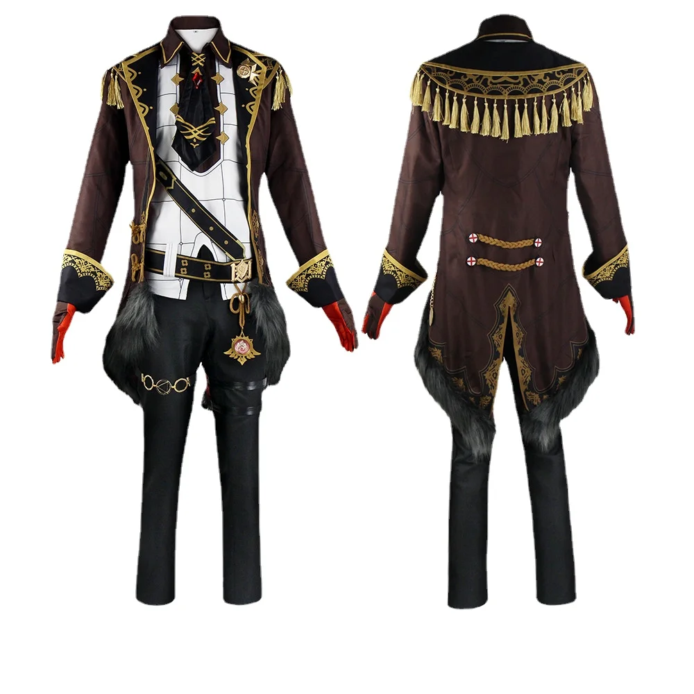 Genshin Impact Diluke Traje de Cosplay Masculino, Uniforme de Halloween, Peruca Anime, Trajes de Jogo de Alta Qualidade