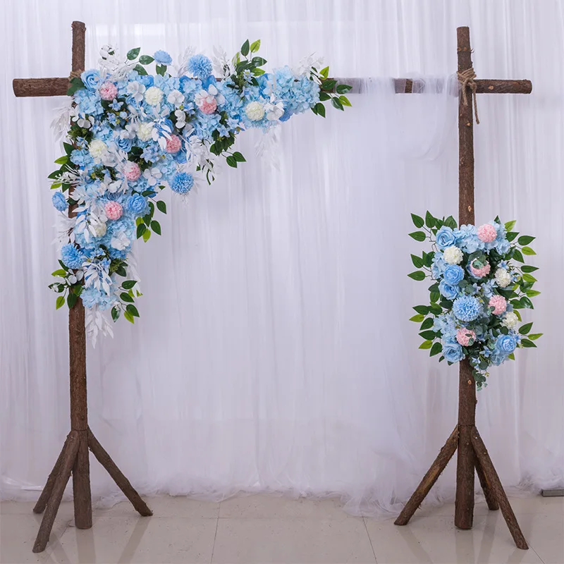 

Rose Hydrangea Willow Leaf Eucalyptus Greenery Artificial Flower Row Wedding Arrangement Arch Decoration Hanging Corner Flower