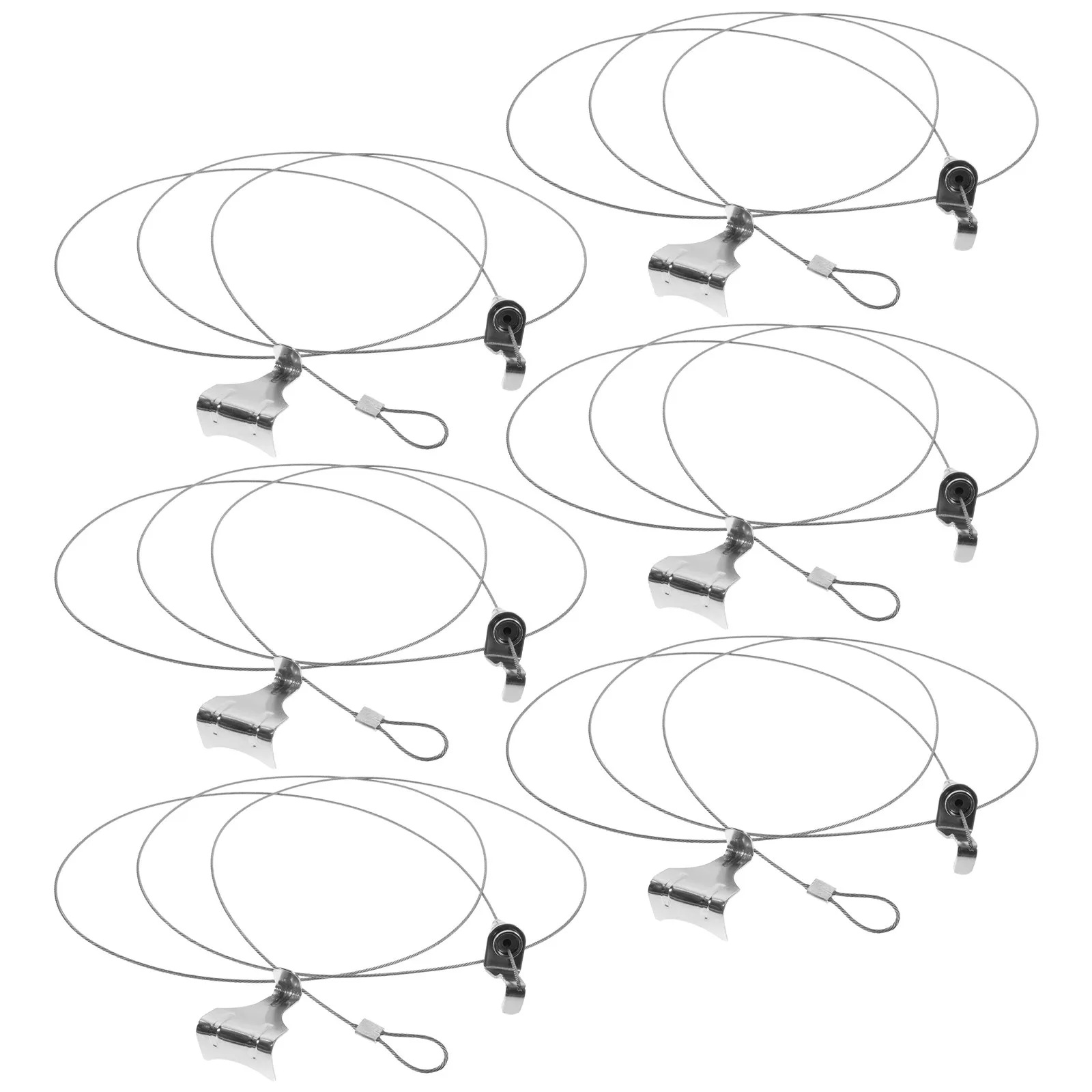 

6Sets Hanging Kit Picture Rail Hooks Adjustable Picture Wire Hanging System for Hotel Wall Art Display Suspended