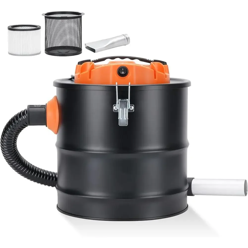 1200W Ash Vacuum Cleaner 2.6 Gallon Heat Resistant Hose HEPA Filter Dust Separator Pellet Stove Fireplace