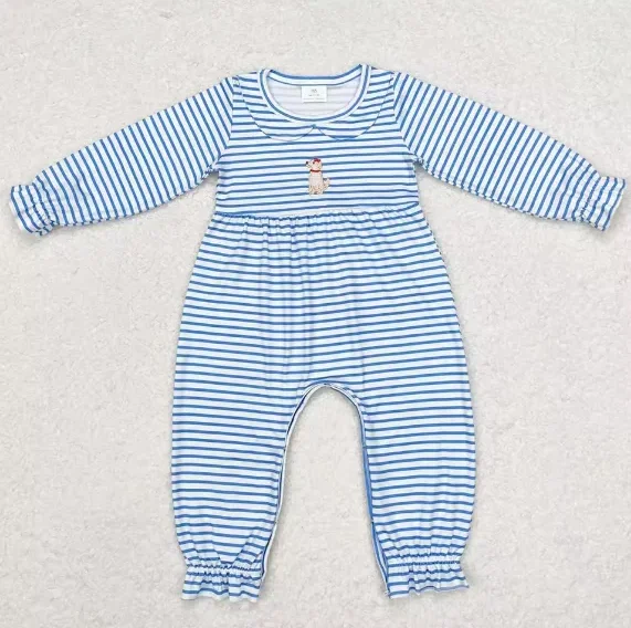 

Комбинезон с длинными рукавами для маленьких мальчиков, собак, уток, комбинезон с вышивкой, детский цельный комбинезон для новорожденных, боди, охотничий комбинезон