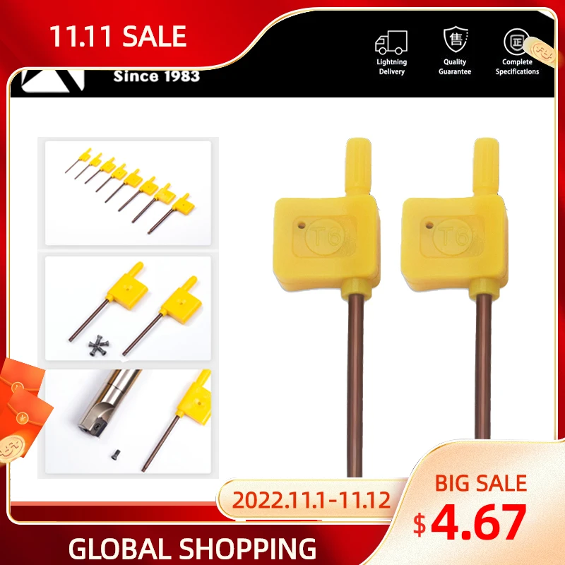 Kakarot 10 Peças Seis-lóbulo Torx Chaves Chave t6 t7 t8 T10 T15 T20 Cnc Lath Suporte de Ferramenta Cnc Máquina Parafuso t Alças Bandeira Caixa Chave Inglesa
