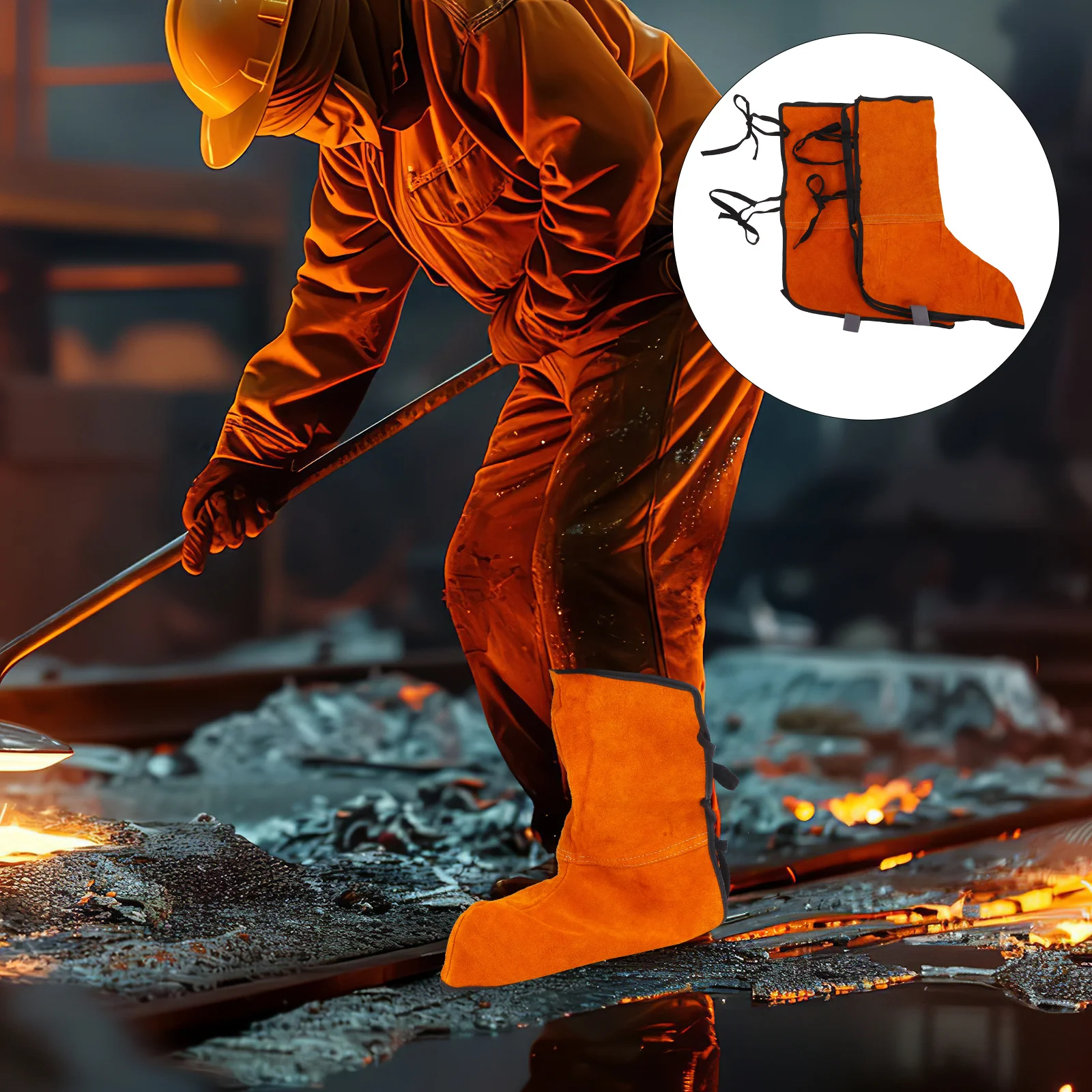 

2Pcs Welding Spats Welder Shoe Protective Covers Durable Lightweight Breathable for Welding Work Boot Covers