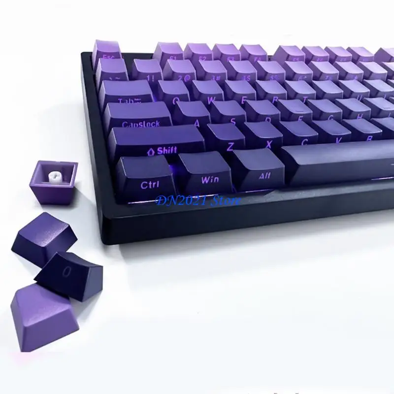 F3KE Purplee Gradients Keycap 134Keys Dye Sublimation Side-lit Backlit Keycap for Switches