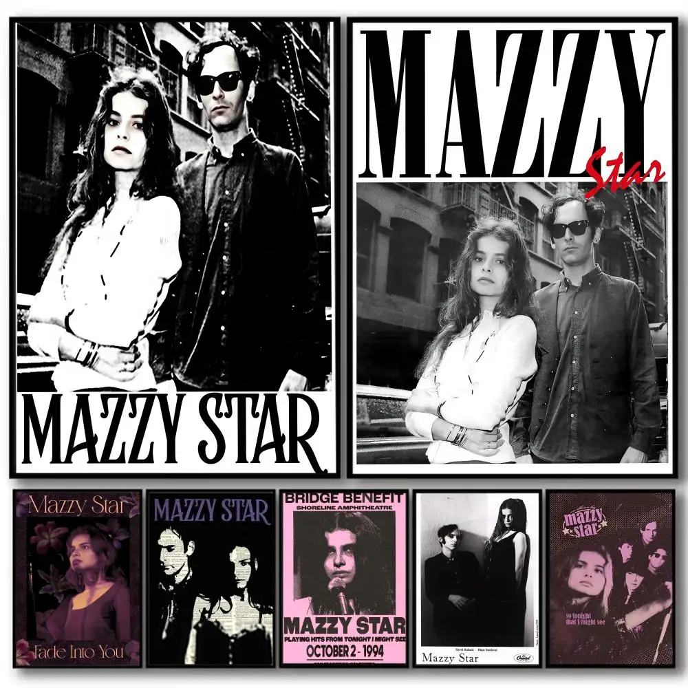 SIngerso M-mazzy Star Painting Calligraphy High-Quality Cotton Canvas Poster Wall Art for Living Room Modern Coffee House Decor