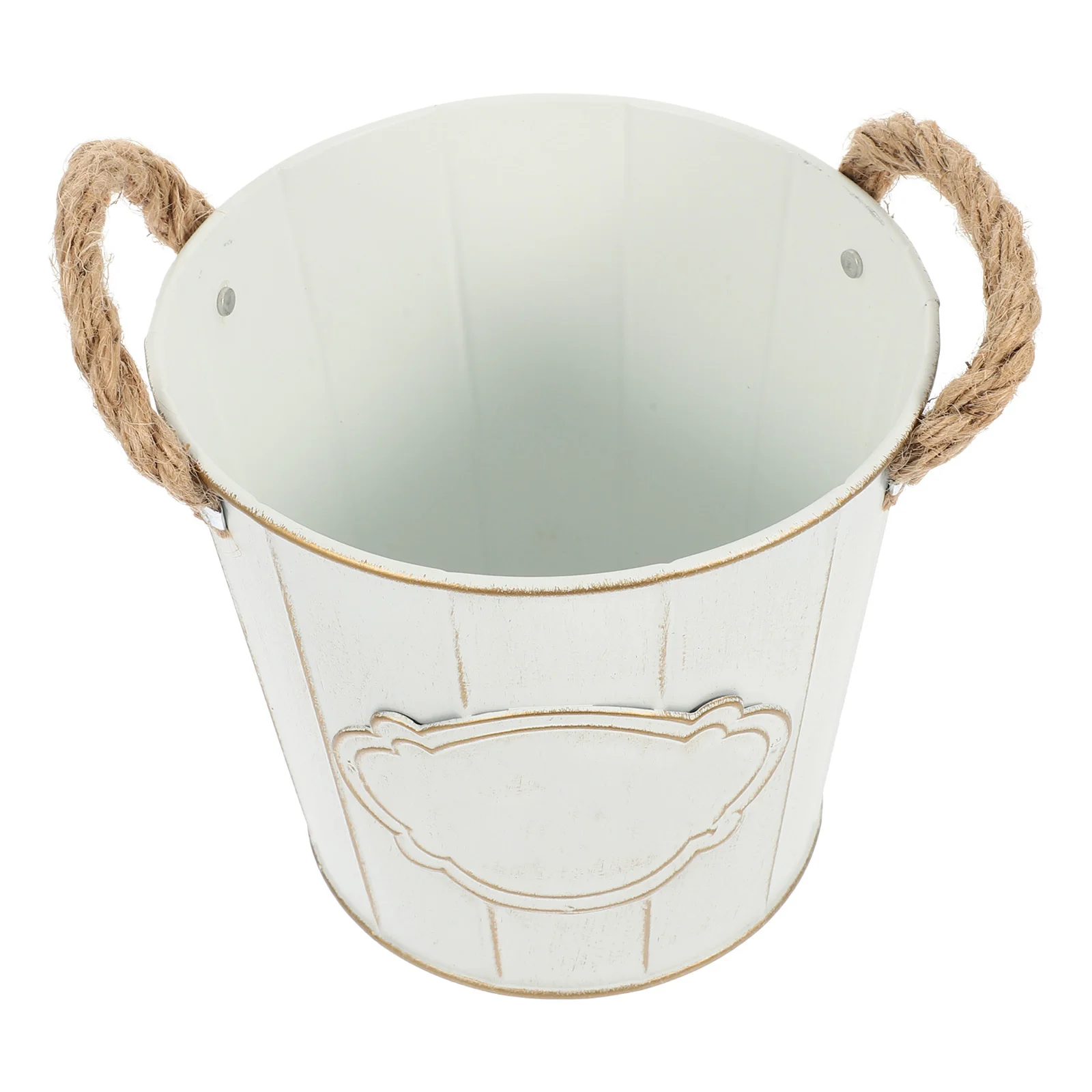 

Metal Flower Vase Vintage Rustic Iron Plant Pot For Floral Arrangement Decorative Bucket Table Centerpiece Home Decor