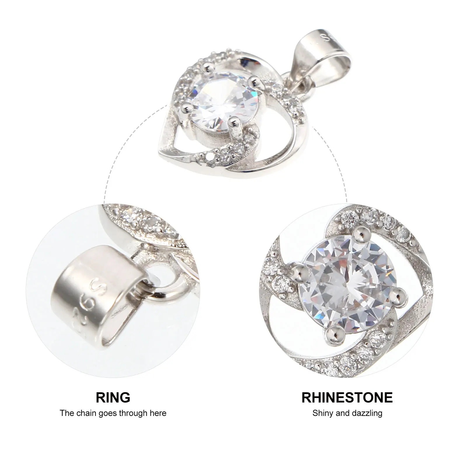 

2Pcs Copper Necklace Pendant Heart Shape Elegant Hanging Pendant for Party Wedding Birthday Jewelry Making Accessories