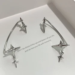 Fashion Star Clip Ear Cuff Earrings for Women Zircon No Piercing Trendy Ear Clip Gothic Irregular Earcuff Earring Jewelry
