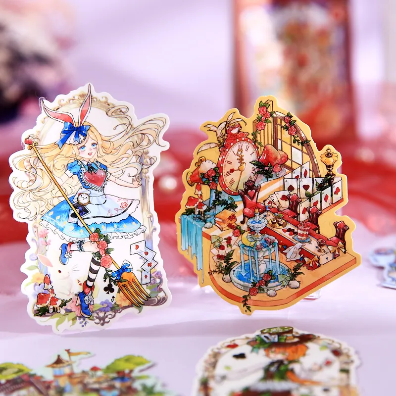 Kawaii 3D Cartoon Fairy Tale Story Miniature Scene MiniSticker Book DIY Handmade Collage Toy Game Sticker Children Festival Gift