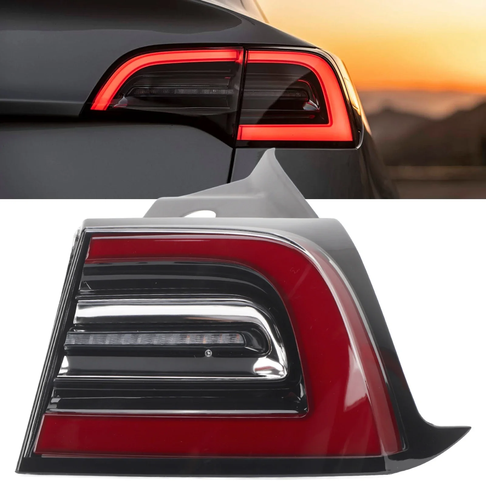 For Tesla Model 3 2017‑2020 1 PC Right Side Rear Exterior Tail Lamp Light Brake Light Turn Signal Light 1077398‑00‑F