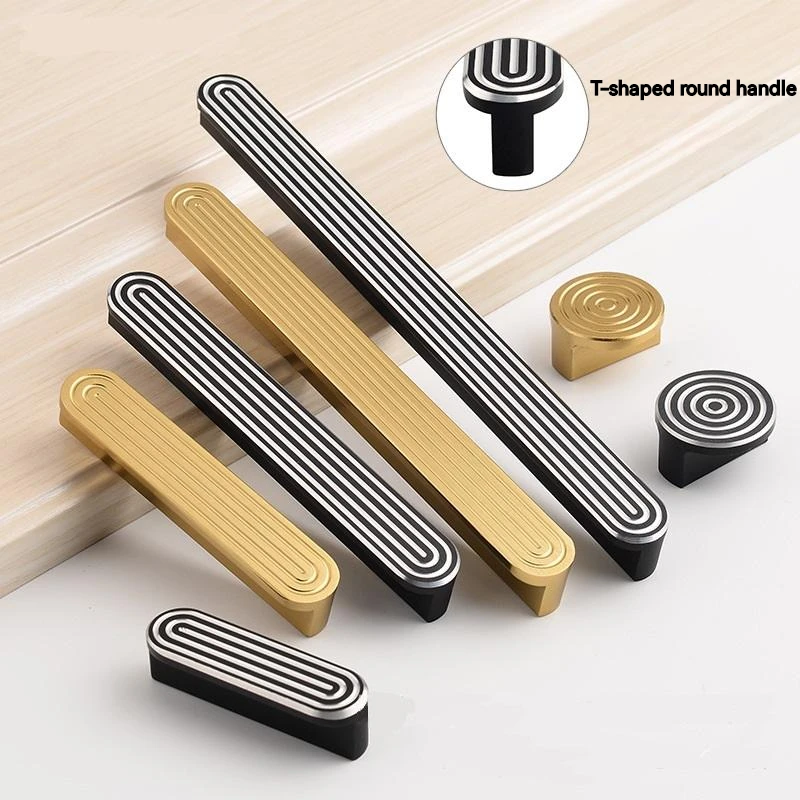 

Light Luxury Copper Handle Furniture, Cabinet Door Handle Wardrobe, Cabinet Drawer, Small Handle, Black and White Dual Color