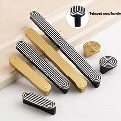 Light Luxury Copper Handle Furniture, Cabinet Door Handle Wardrobe, Cabinet Drawer, Small Handle, Black and White Dual Color