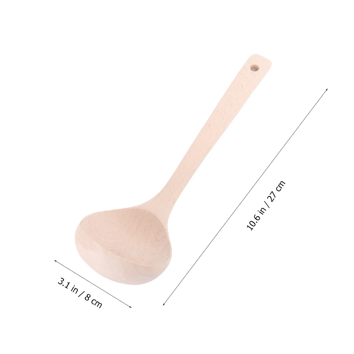 Solid Wood Hot Pot Soup Spoon Made of Beech Wood Ergonomic Handle for Safe Comfortable Use in Kitchen Home Restaurant Hotel