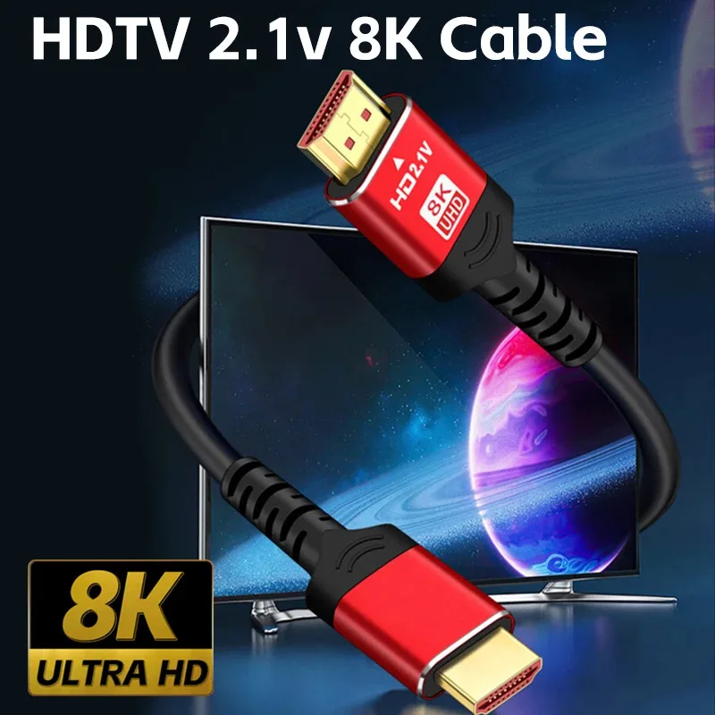 

1 1.5 2M HDTV 8K Cable 60HZ 2.1V 4K 144HZ 3D TV Computer Monitor Projector PS Game Console Audio And Video