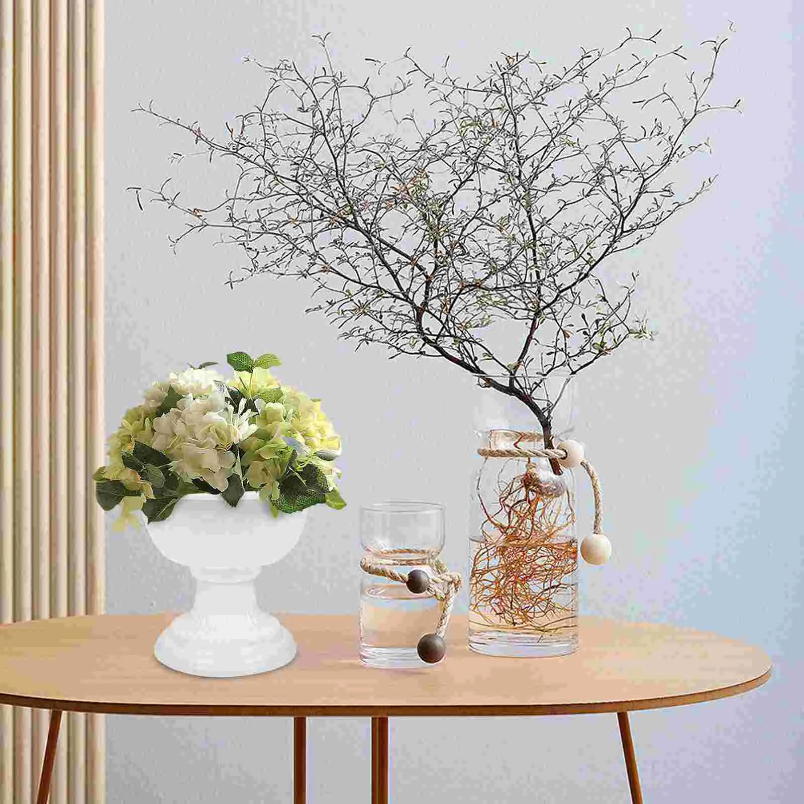 4 Pcs Dining Table Roman Flower Pot Vase for Flowers Plant Plastic Style Planter