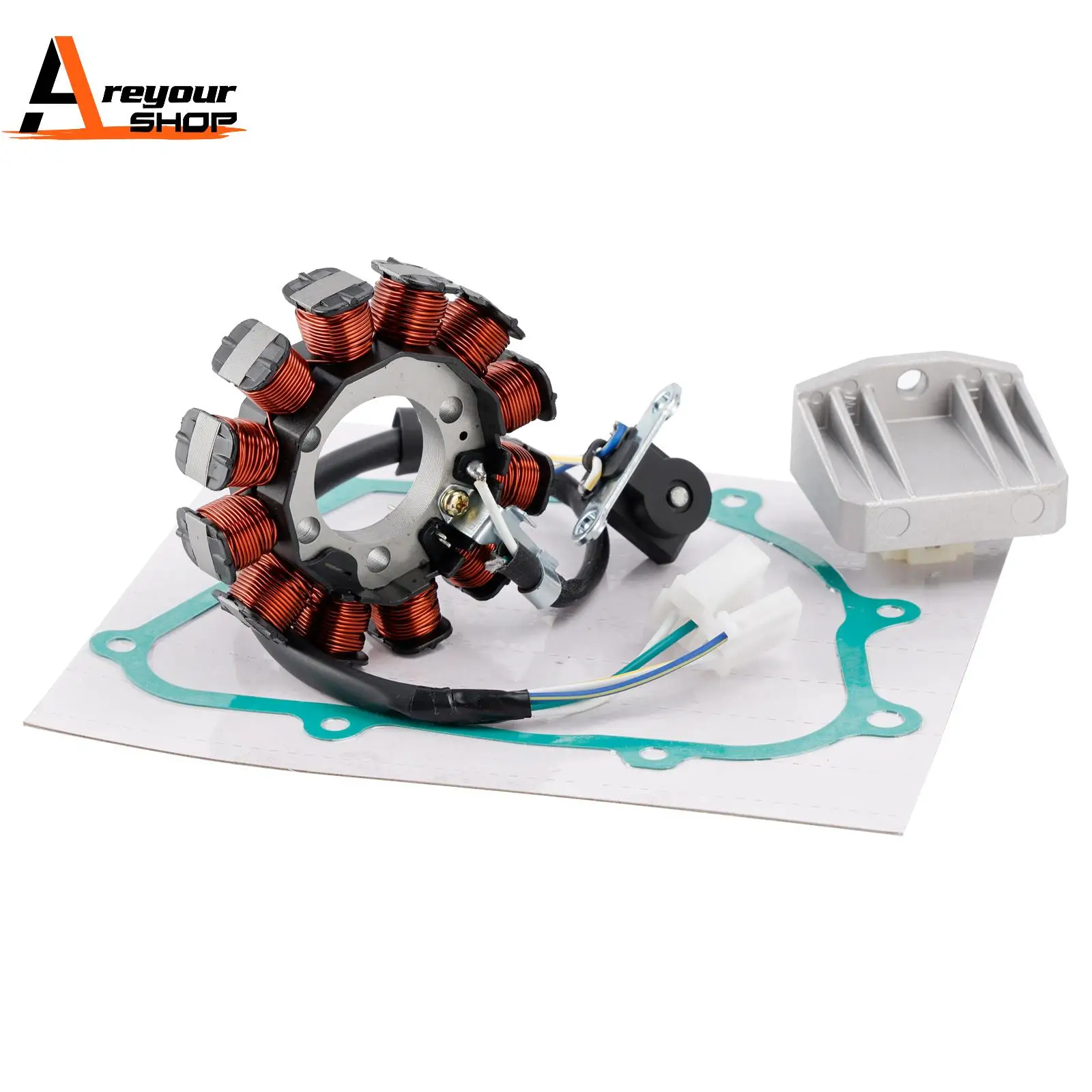 

Areyourshop Stator Regulator Rectifier & Gasket for Honda BC 110 Biz 110 2016 2017 2018 2019 2020 2021 2022 2023