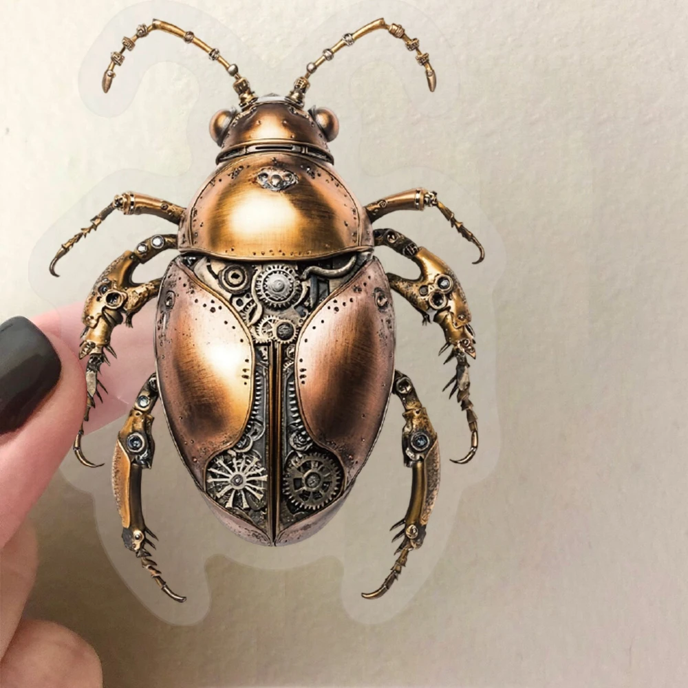 50pcs Steampunk Style Insect Transparent PET Decorative Mobile Phone Water Cup Skateboard Laptop Waterproof Stickers Kids Toy