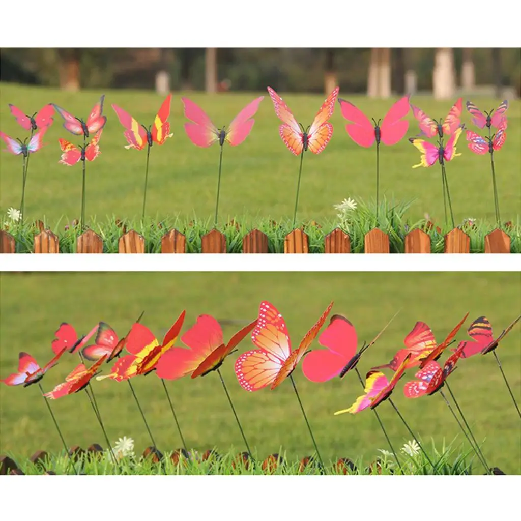 12pcs Butterfly Decoration Garden Ornaments Landscape Photo Props