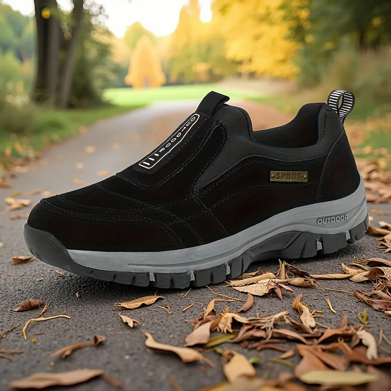 Sapatos esportivos casuais antiderrapantes masculinos resistentes ao desgaste sapatos de caminhada ao ar livre 2025 moda confortável sapatos de caminhada planos para homem