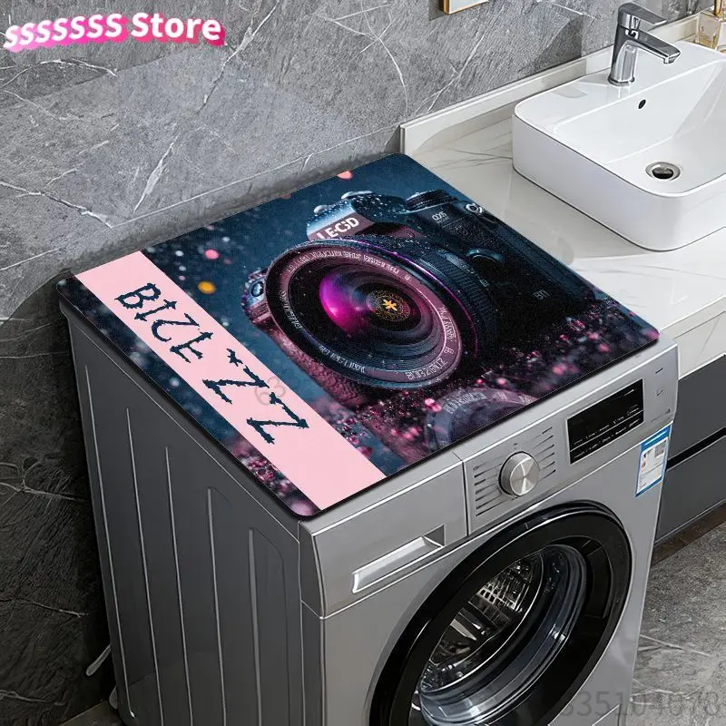 Polyester Washing Machine and Dryer Mat, Comfortable and Non-Slip, Ideal for Home Decor, Soft Colors, Exquisite Details, Washing