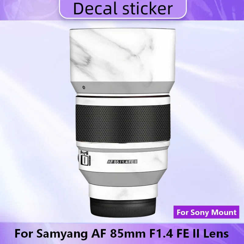 Para Samyang AF 85mm F1.4 FE II calcomanía de lente piel película de envoltura de vinilo lente cuerpo pegatina protectora abrigo AF 85/1,4 II AF85F1.4FEII